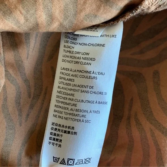 Anthropologie Maeve Tiger Print Cotton Shirt Dress size 14 - Picture 6 of 14